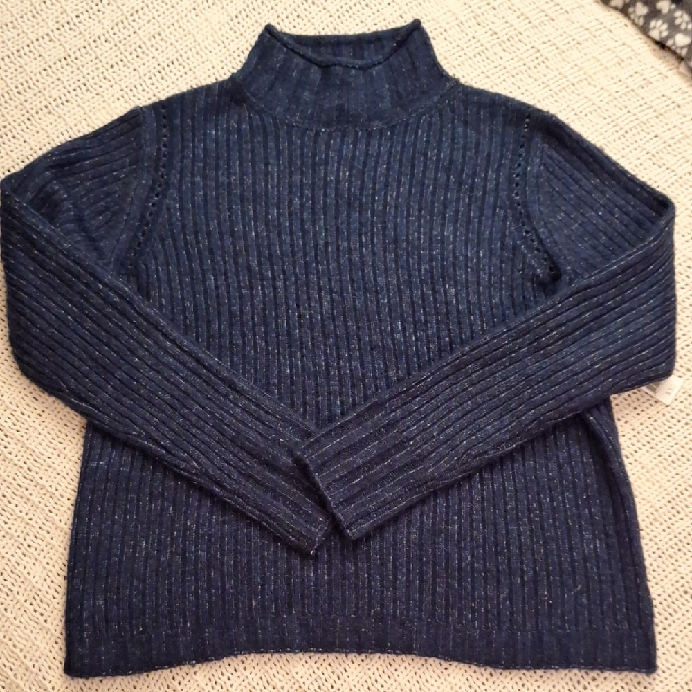 Dip Deep Dark Green/Blue Mock Turtleneck Sweater Size M - Picture 1 of 3